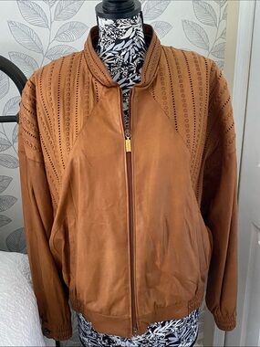 Zilli Luxury Vintage Leather Custom Bomber Jacket w/ Silk Lining made in France